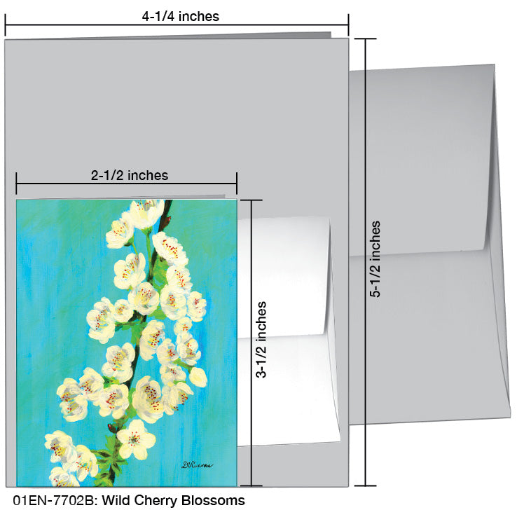 Wild Cherry Blossoms, Greeting Card (7702B), Enclosure, www.printedcanvas.com