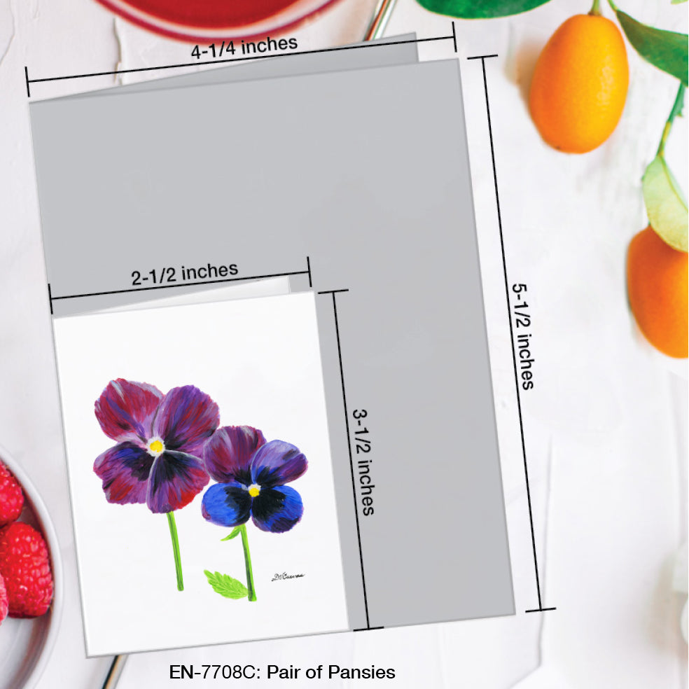 Pair of Pansies, Greeting Card (#7708C)