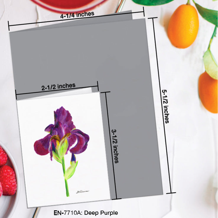 Deep Purple Iris, Greeting Card (7710A), Enclosure Card, www.printedcanvas.com