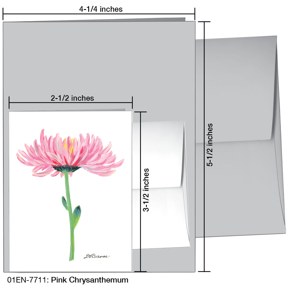 Pink Chrysanthemum, Greeting Card (7711B), Enclosure, www.printedcanvas.com