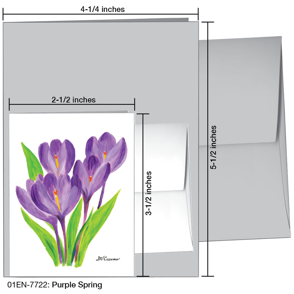 Purple Spring, Greeting Card (7722A), Enclosure, www.printedcanvas.com