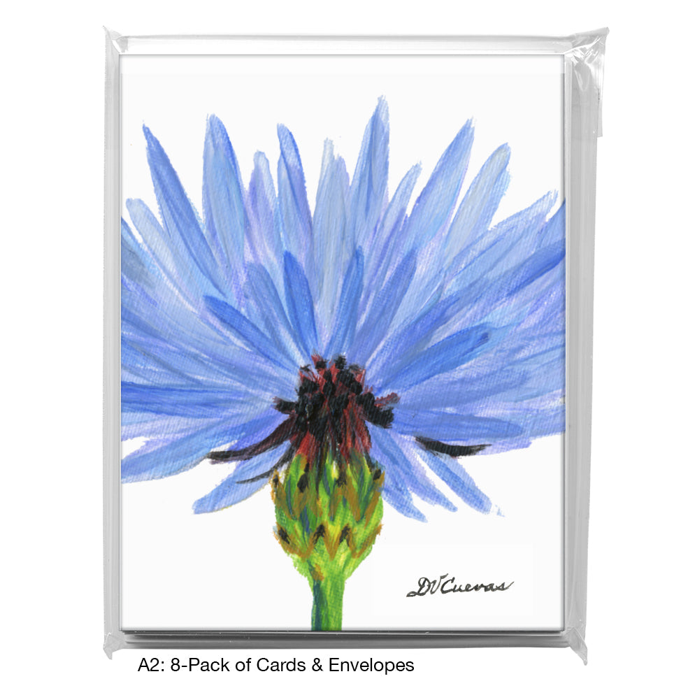 Blue Wild Flower Stem, Greeting Card (7728J), A2 Card 8-Pack, www.printedcanvas.com