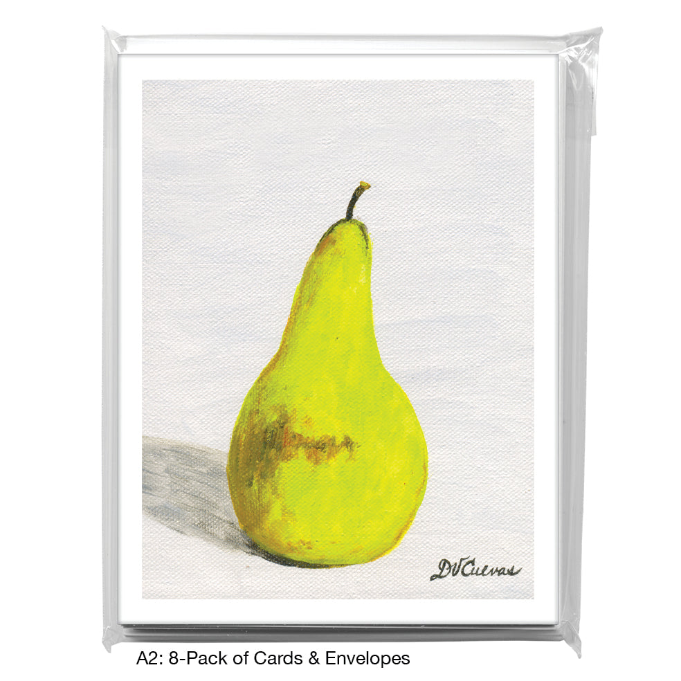 Single Pear, Greeting Card (7735B), A2 8-Pack, printedcanvas.com