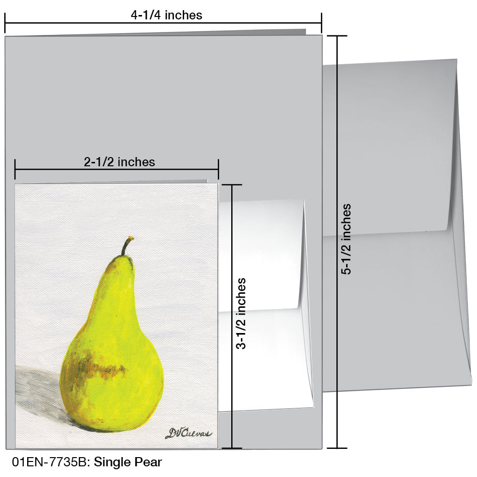 Single Pear, Greeting Card (7735B), Enclosure, printedcanvas.com