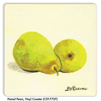 Paired Pears, Vinyl Coaster (CST-7737) - Printed Canvas