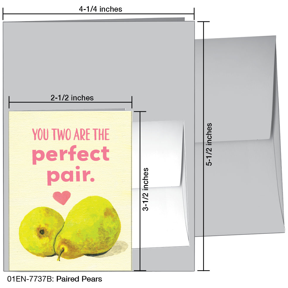 Paired Pears, Greeting Card (7737B), Enclosure, www.printedcanvas.com