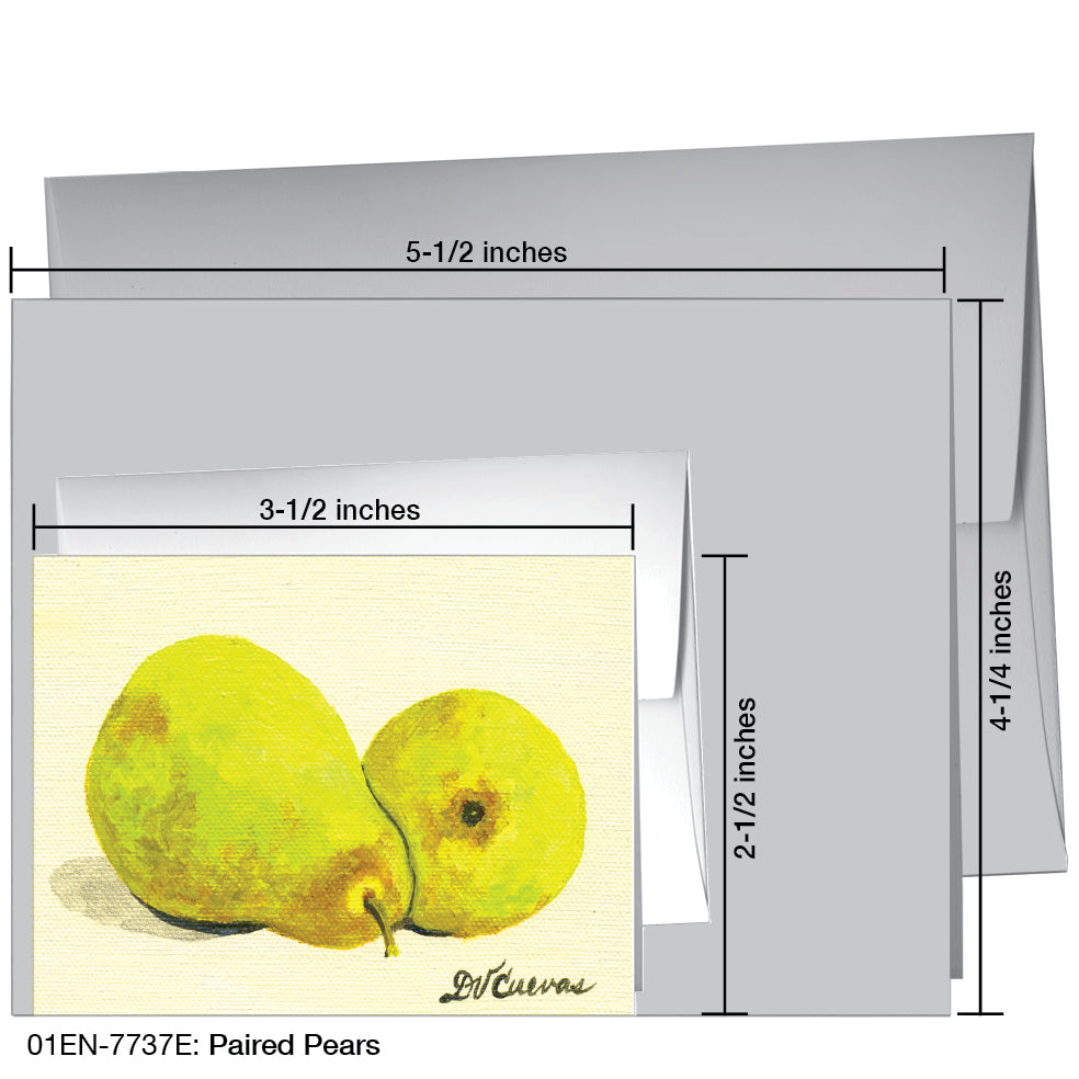 Paired Pears, Greeting Card (7737E), Enclosure, www.printedcanvas.com