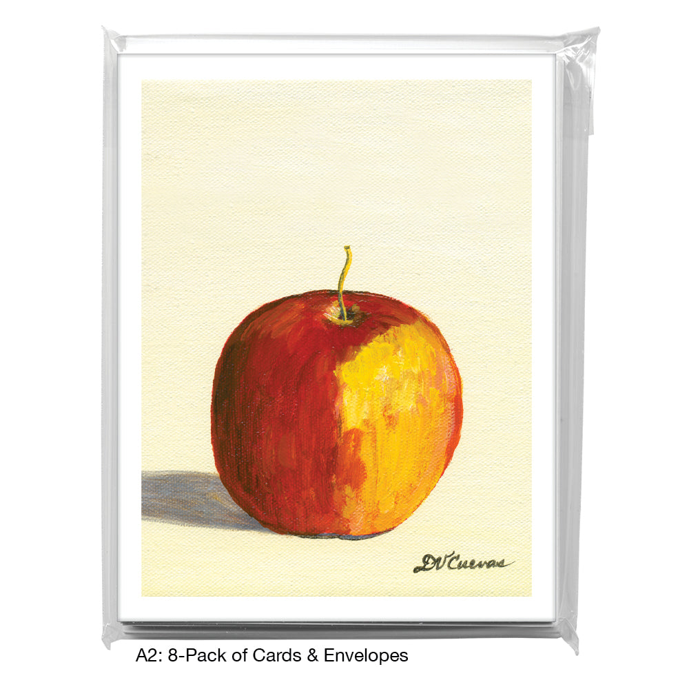 Single Apple, Greeting Card (7738B), A2 8-Pack, printedcanvas.com