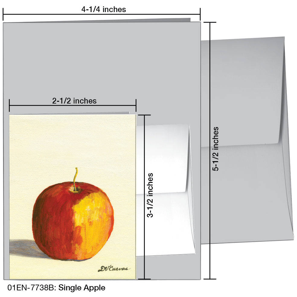 Single Apple, Greeting Card (7738B), Enclosure, printedcanvas.com
