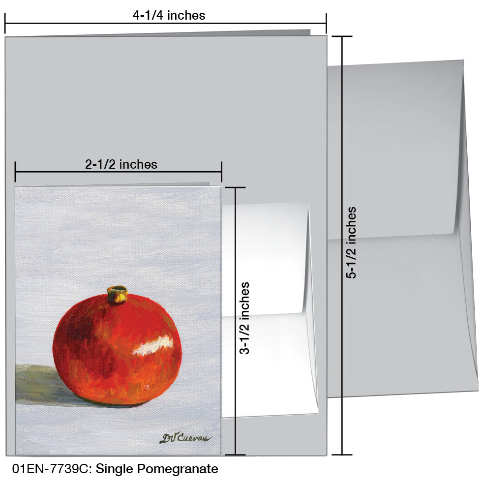 Single Pomegranate, Greeting Card (7739C), Enclosure, printedcanvas.com