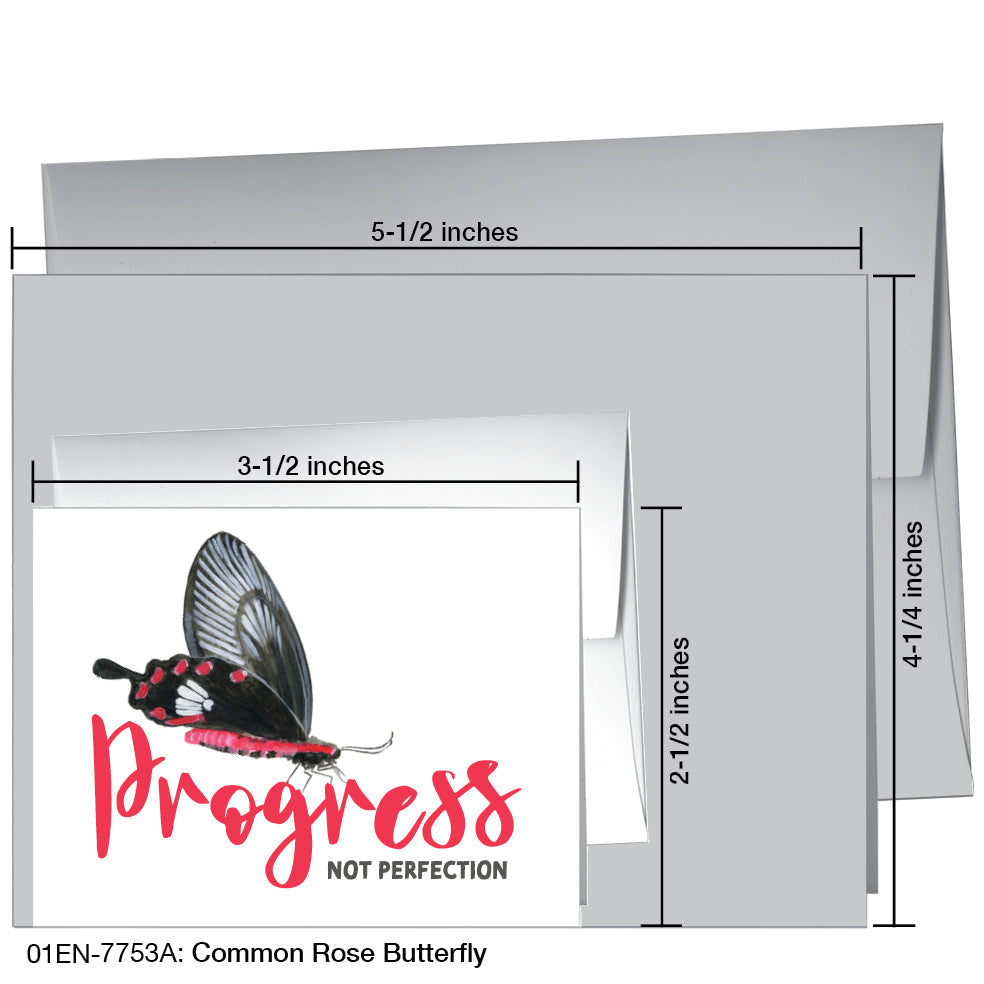 Common Rose Butterfly, Greeting Card (7753A), Enclosure, www.printedcanvas.com