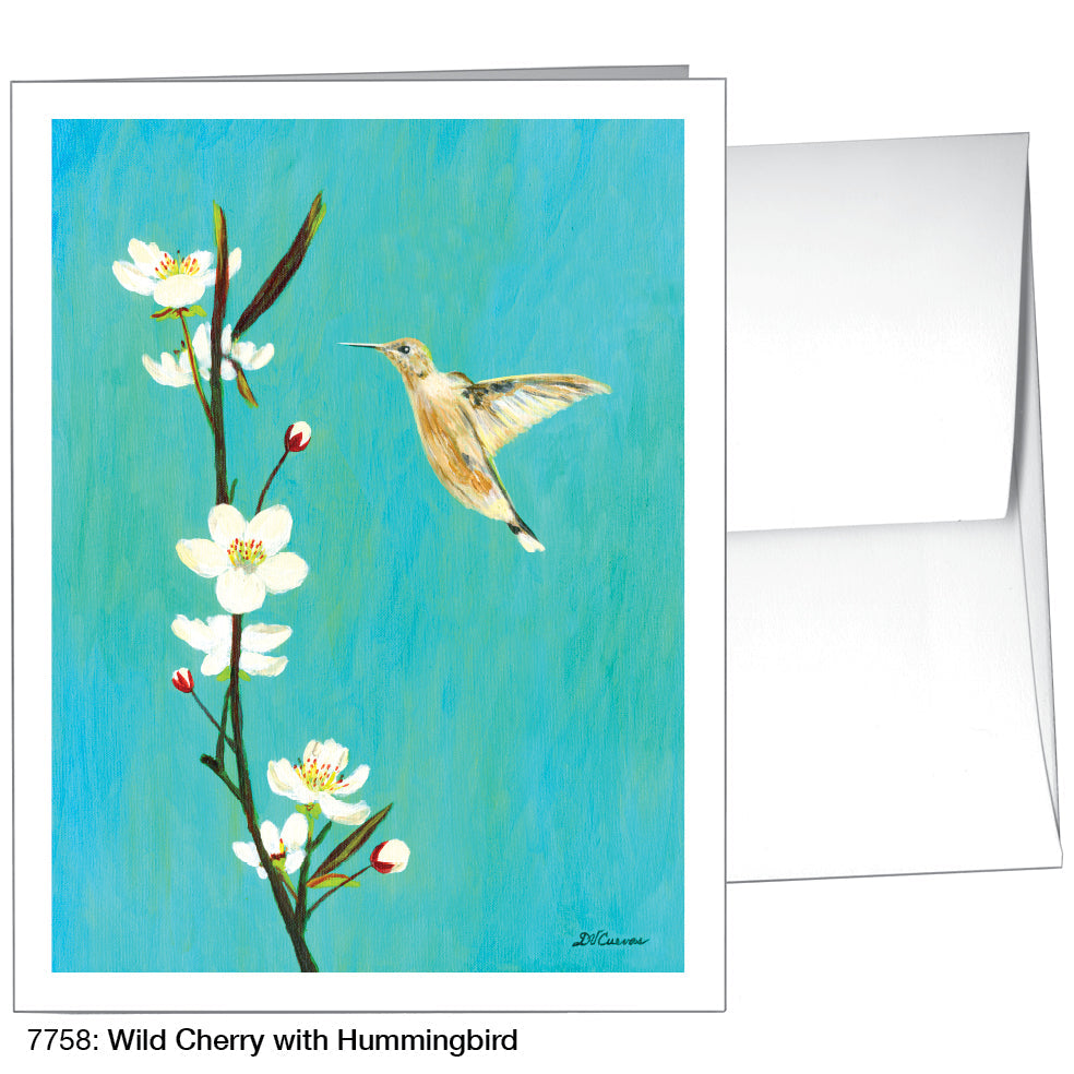 Wild Cherry With Hummingbird, Greeting Card (7758), A2, printedcanvas.com