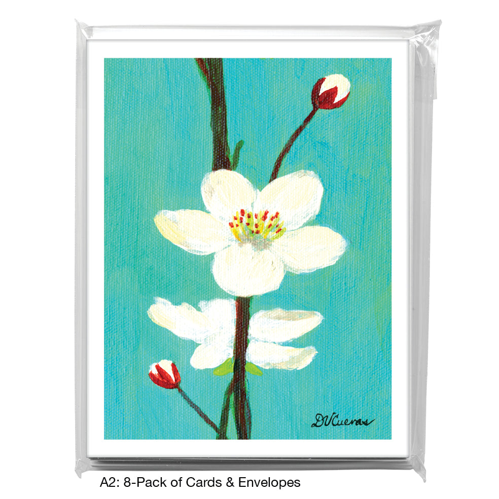 Wild Cherry with Hummingbird, Greeting Card (7758H), A2 Card 8-Pack, www.printedcanvas.com
