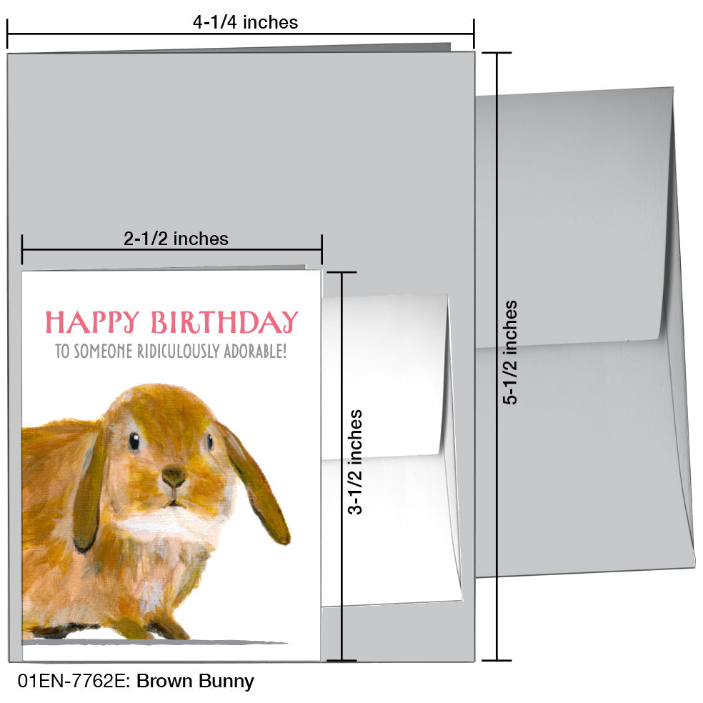 Brown Bunny, Greeting Card (7762E), Enclosure, www.printedcanvas.com