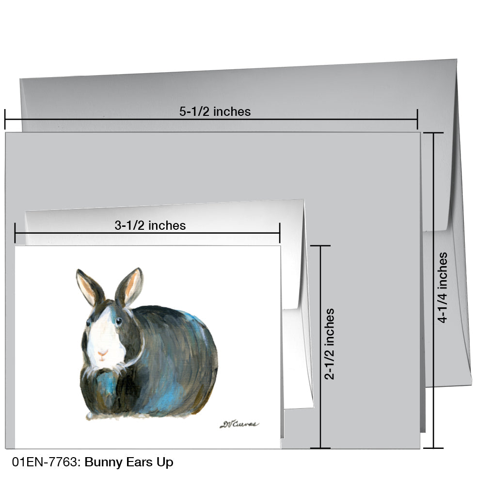Bunny Ears Up, Greeting Card (7763A), Enclosure Card, www.printedcanvas.com