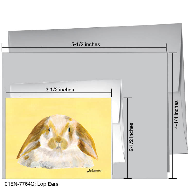 Lop Ears, Greeting Card (#7764C), Enclosure Card, www.printedcanvas.com