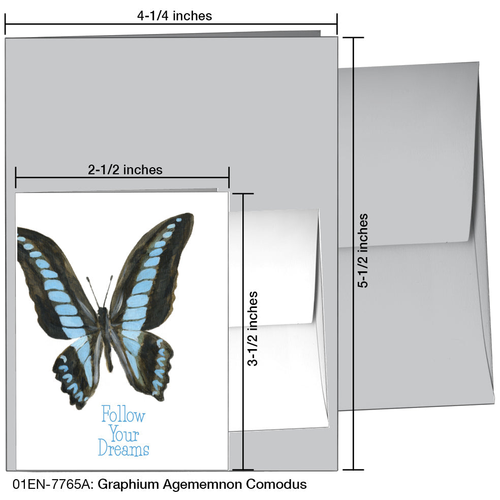 Graphium Agememnon Comodus, Greeting Card (7765A), Enclosure, printedcanvas.com