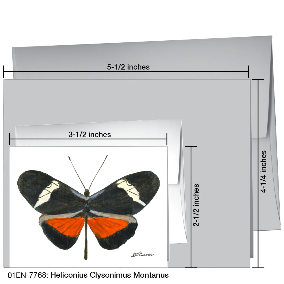 Heliconius Clysonimus Montanus, Greeting Card (7768A), Enclosure, www.printedcanvas.com