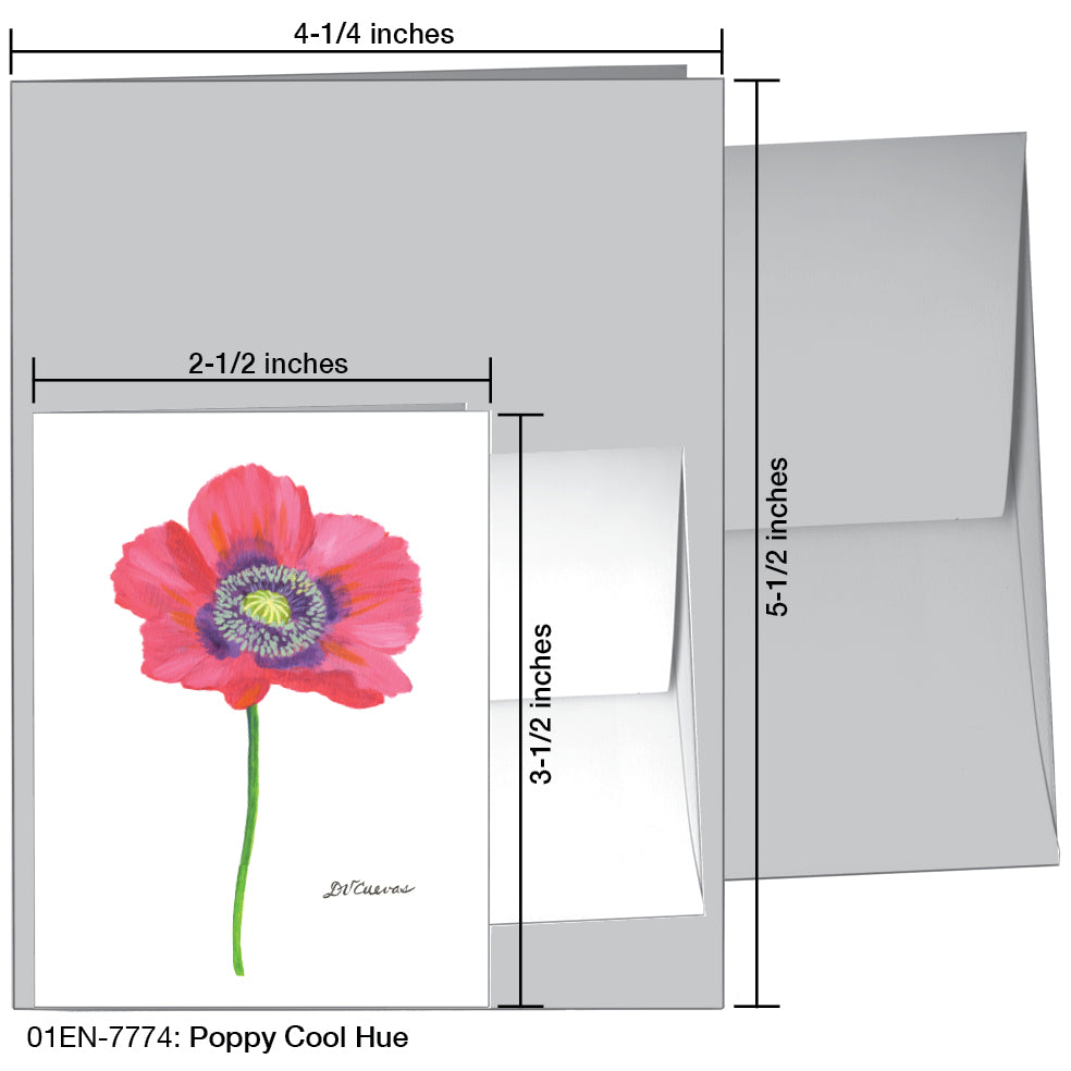 Poppy Cool Hue, Greeting Card (7774A), Enclosure, www.printedcanvas.com