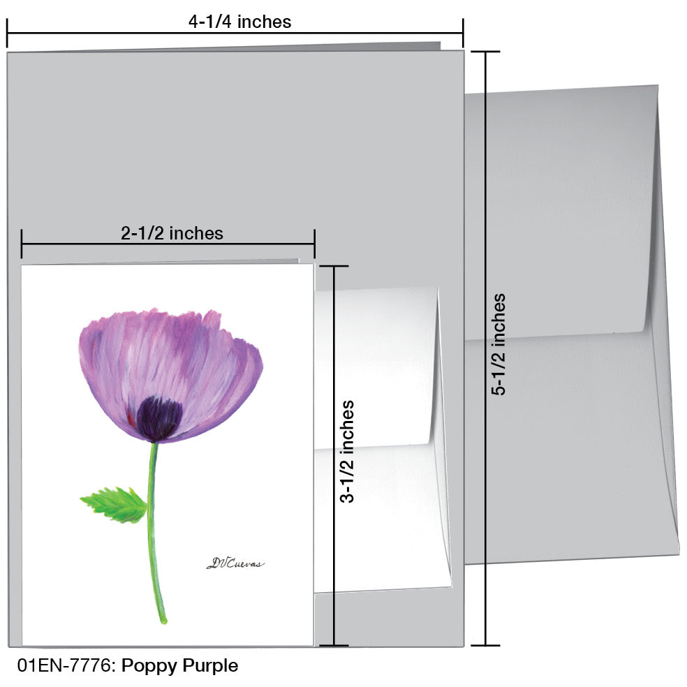 Poppy Purple, Greeting Card (7776A), Enclosure, www.printedcanvas.com