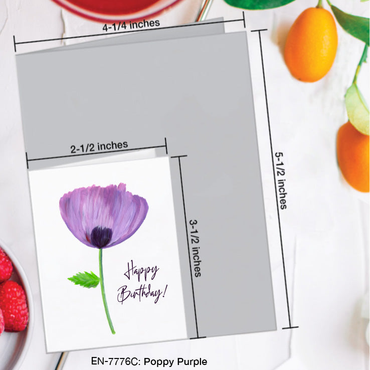 Poppy Purple, Greeting Card (7776C), Enclosure, www.printedcanvas.com