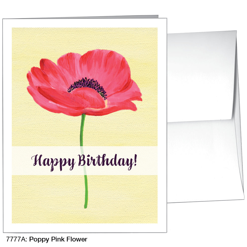 Poppy Pink Flower, Greeting Card (7777A), A2, printedcanvas.com