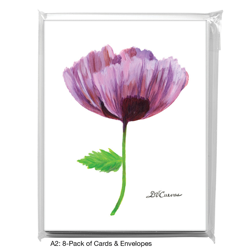 Poppy Tender Violet, Greeting Card (7780), A2 8-Pack, printedcanvas.com