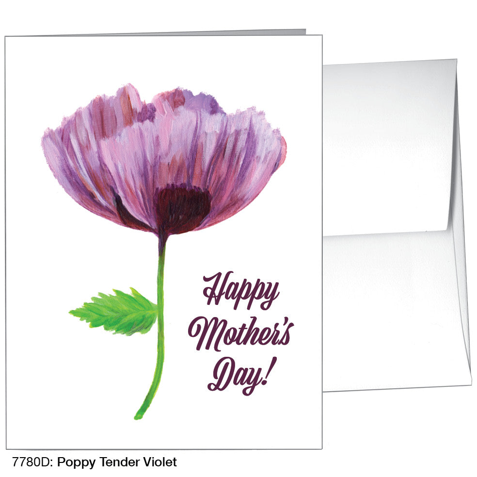 Poppy Tender Violet, Greeting Card (7780D)