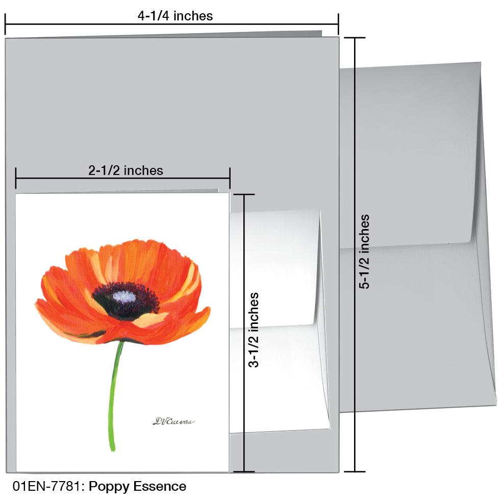 Poppy Essence, Greeting Card (7781B), Enclosure, www.printedcanvas.com