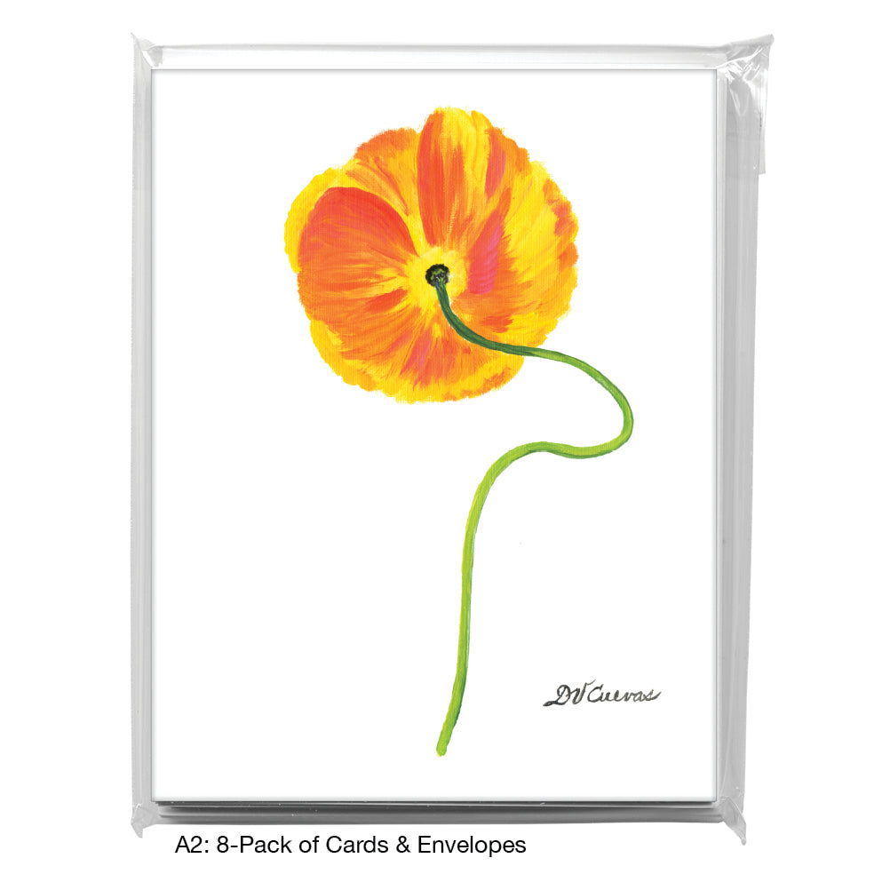 Poppy Yellow Orange, Greeting Card (7783), A2 8-Pack, printedcanvas.com