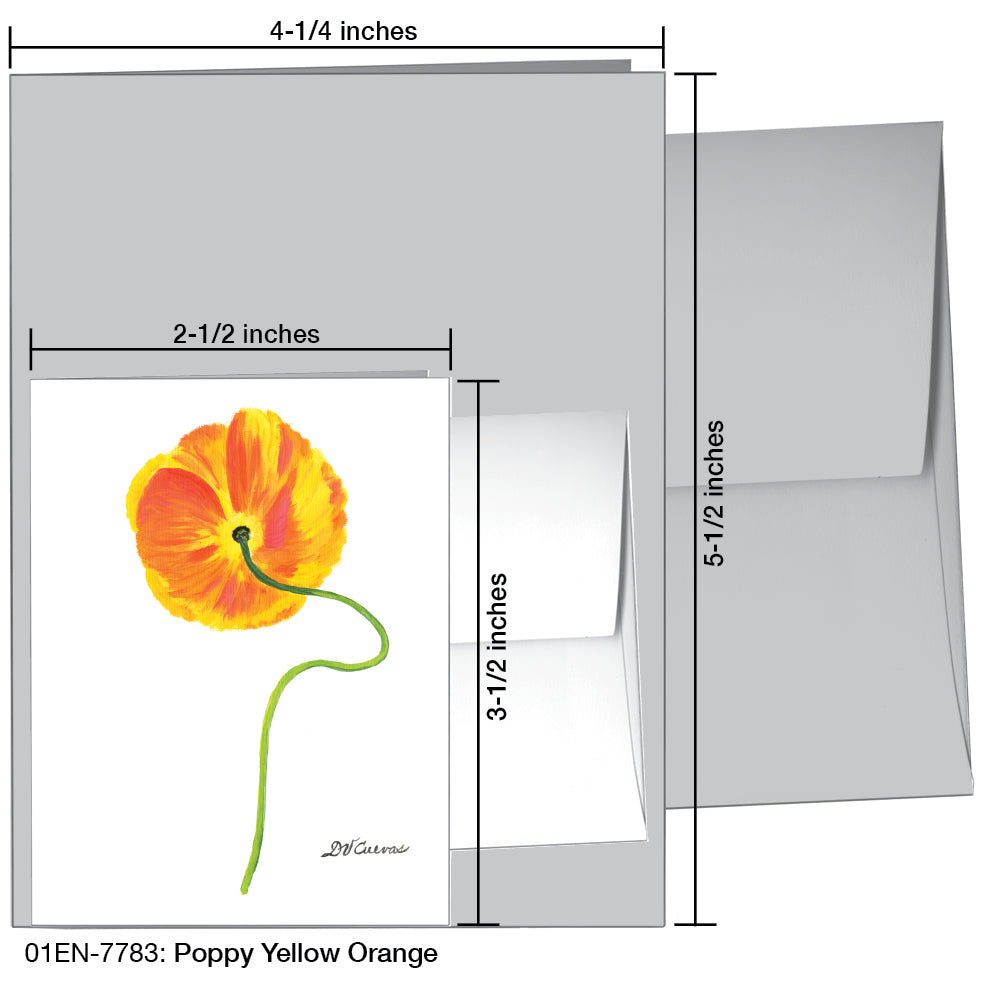 Poppy Yellow Orange, Greeting Card (7783), Enclosure, printedcanvas.com