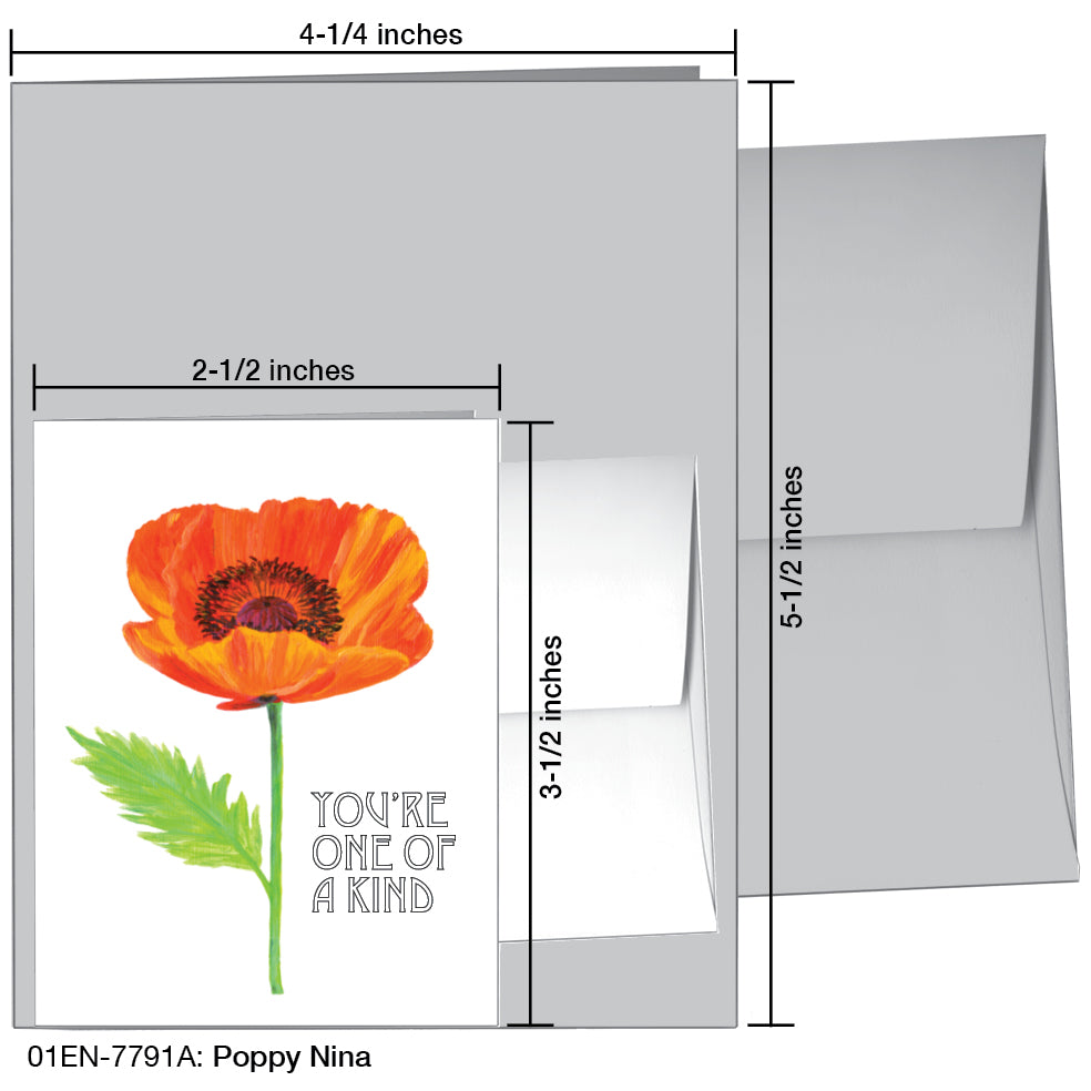 Poppy Nina, Greeting Card (7791A), Enclosure, www.printedcanvas.com