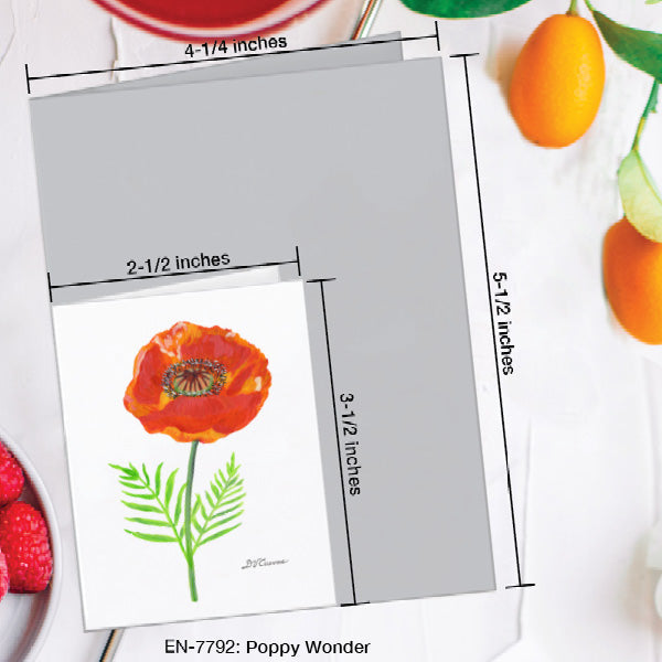 Poppy Wonder, Greeting Card (#7792A), Enclosure Card, www.printedcanvas.com