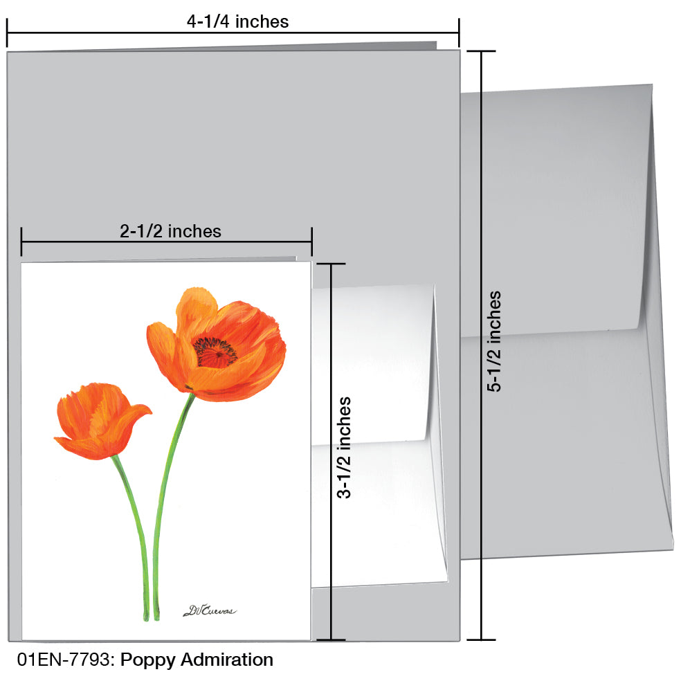 Poppy Admiration, Greeting Card (7793), Enclosure, printedcanvas.com