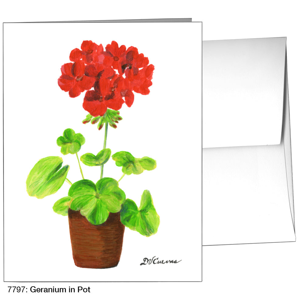Geranium In Pot, Greeting Card (7797), A2, printedcanvas.com
