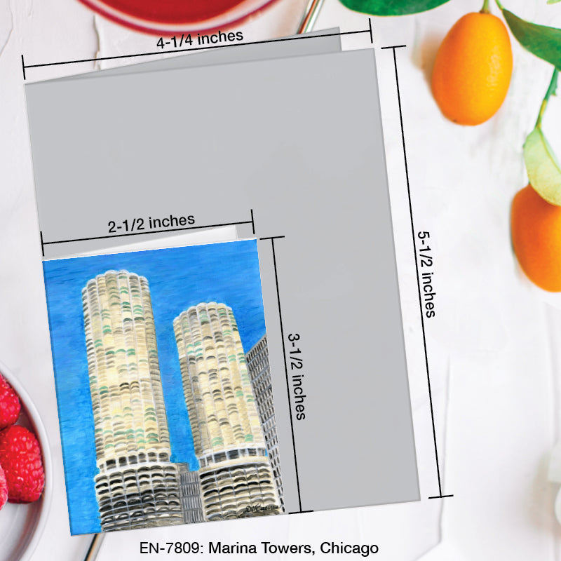 Marina Towers, Chicago, Greeting Card (7809A), Enclosure Card, www.printedcanvas.com