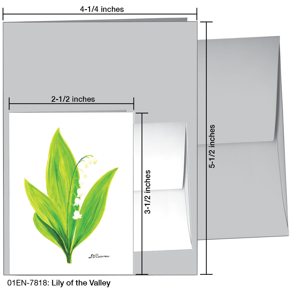 Lily of the Valley, Greeting Card (7818C), Enclosure, www.printedcanvas.com