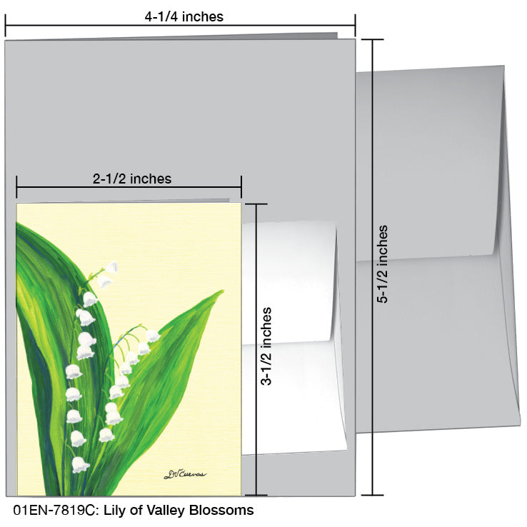 Lily of the Valley Blossoms, Greeting Card (7819C), Enclosure Card, www.printedcanvas.com