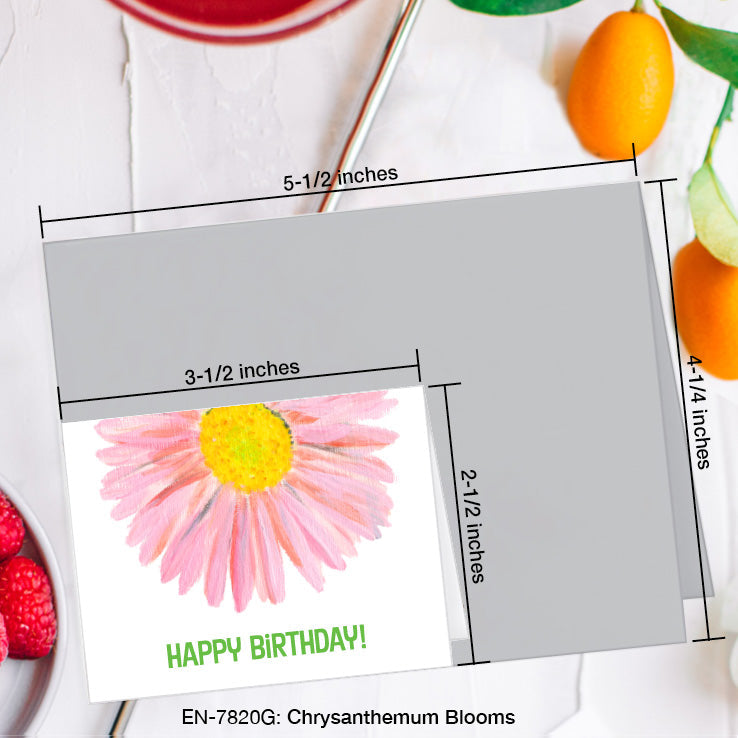Chrysanthemum Blooms, Greeting Card (7820G), Enclosure, www.printedcanvas.com