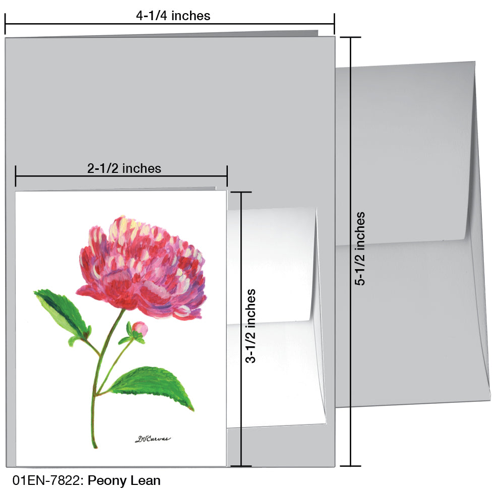 Peony Lean, Greeting Card (7822A), Enclosure, www.printedcanvas.com