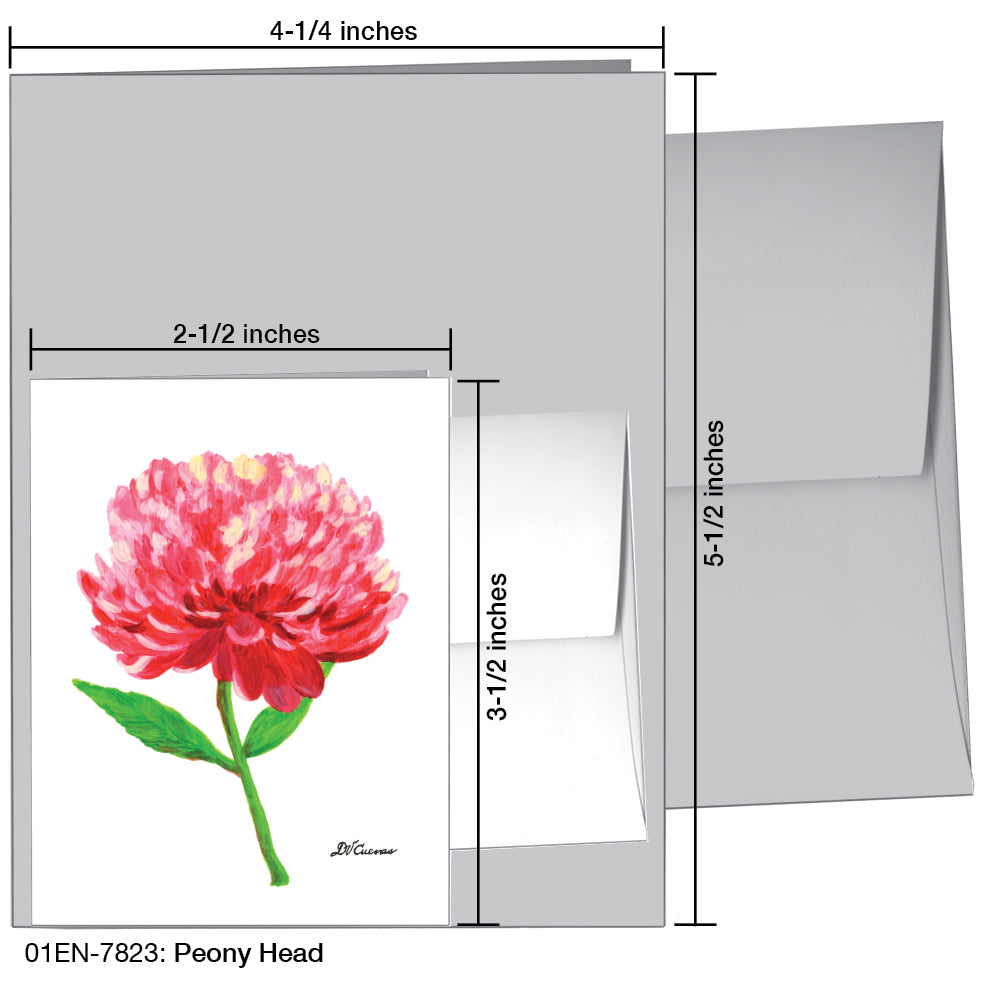 Peony Head, Greeting Card (7823), Enclosure, printedcanvas.com