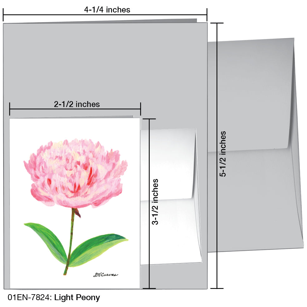 Light Peony, Greeting Card (7824A), Enclosure, www.printedcanvas.com