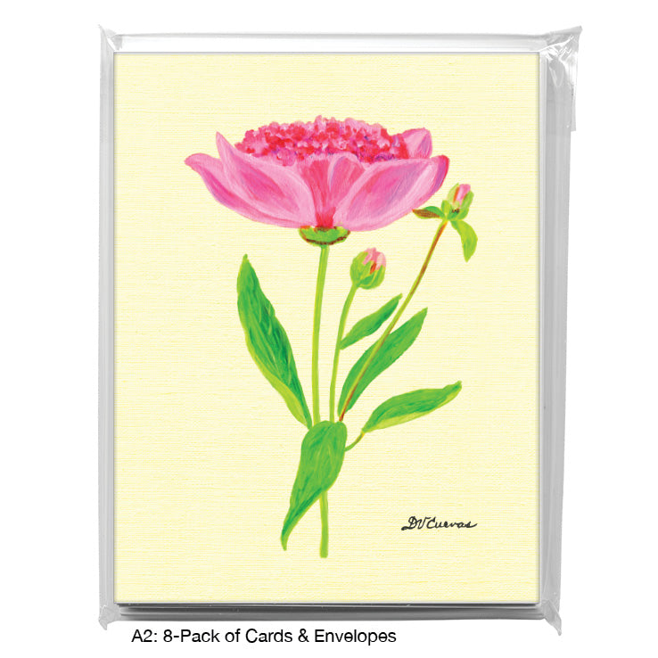 Three Peony Blossoms, Greeting Card (7825J), A2 Card 8-Pack, www.printedcanvas.com