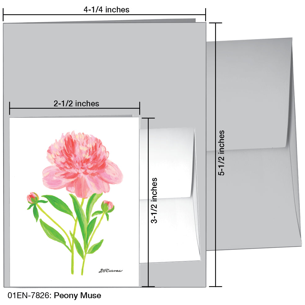 Peony Muse, Greeting Card (7826A), Enclosure, www.printedcanvas.com