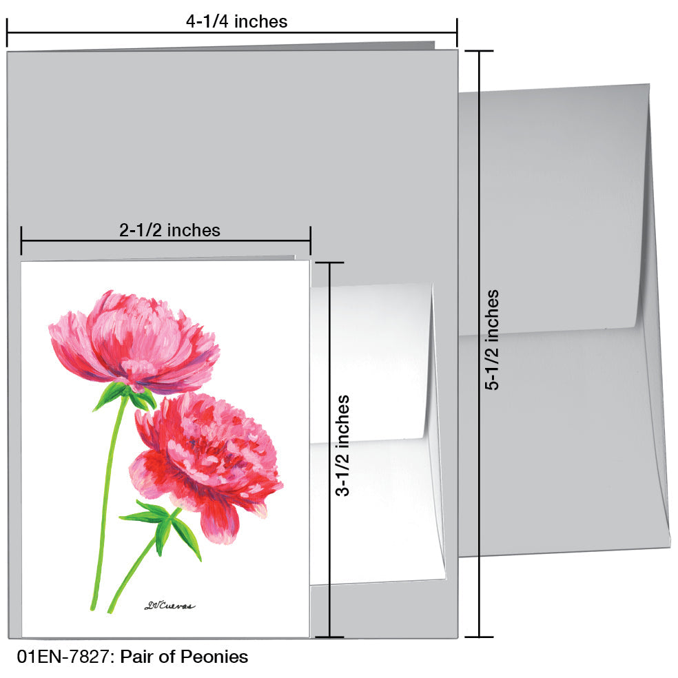 Pair of Peonies, Greeting Card (7827), Enclosure, printedcanvas.com