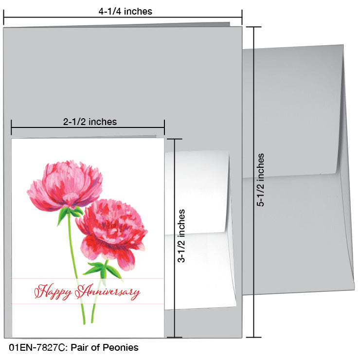 Pair of Peonies, Greeting Card (7827C), Enclosure, www.printedcanvas.com