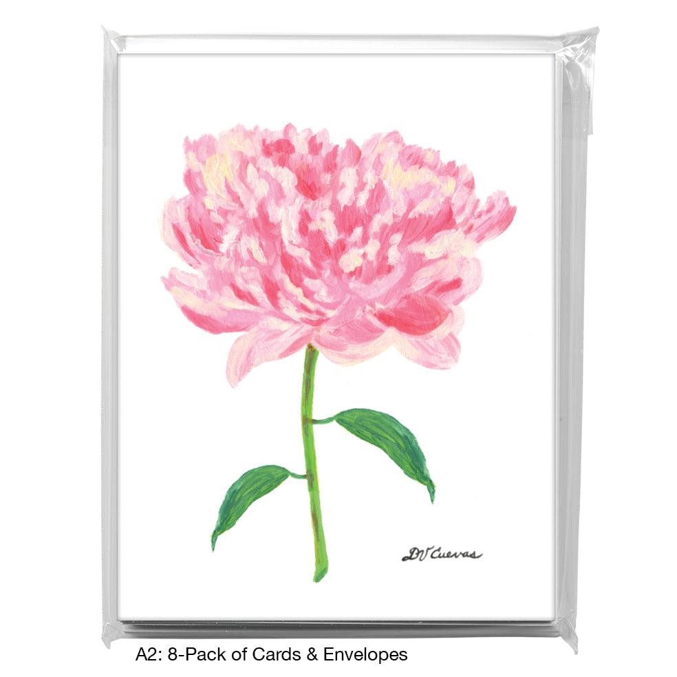 Pink Peony Bloom, Greeting Card (7829), A2 8-Pack, printedcanvas.com