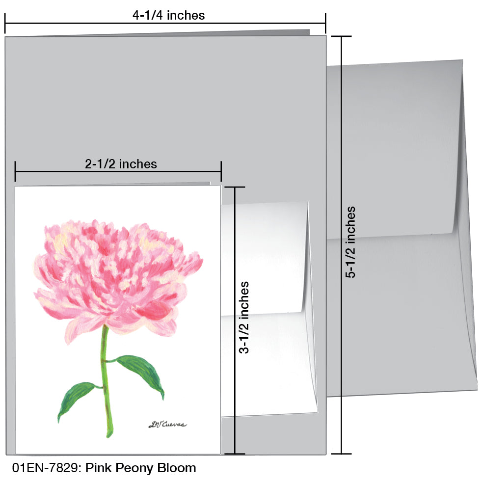 Pink Peony Bloom, Greeting Card (7829), Enclosure, printedcanvas.com