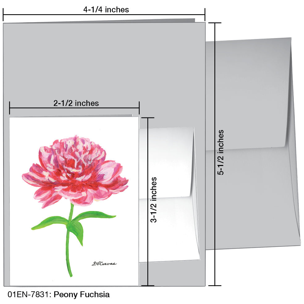 Peony Fuchsia, Greeting Card (7831A), Enclosure, www.printedcanvas.com