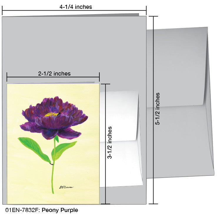 Peony Purple, Greeting Card (7832F), Enclosure Card, printedcanvas.com